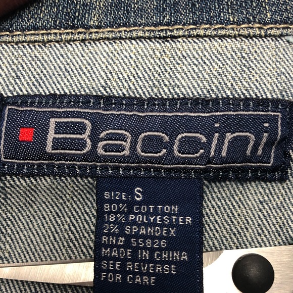 Baccini Custom Painted Jean Jacket Skull Mouth Small Long Sleeve Open Denim - Picture 2 of 8